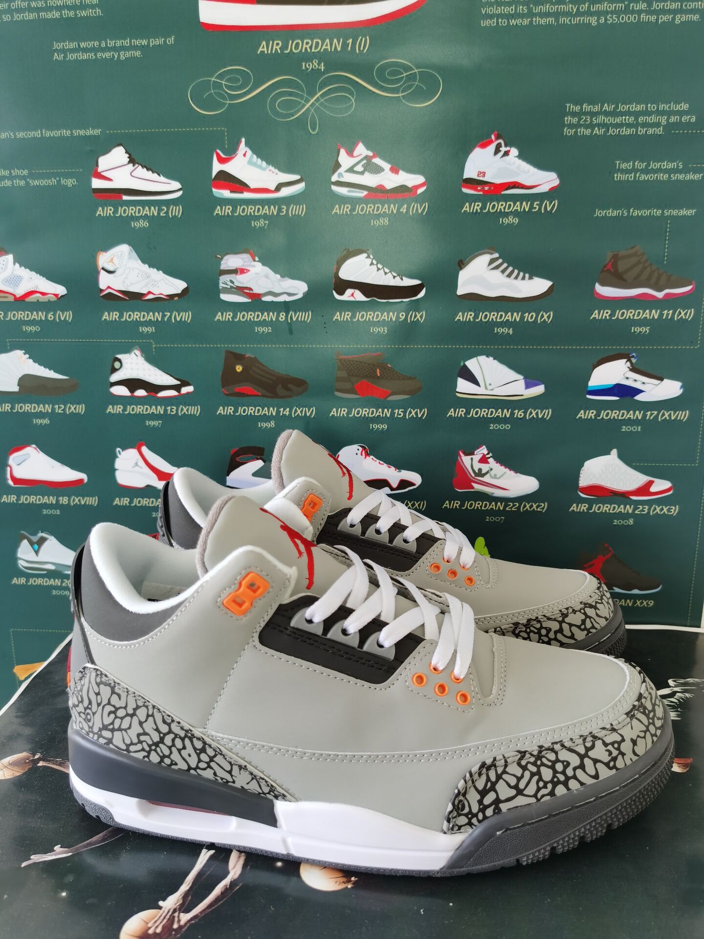 2020 Air Jordan 3 Cool Grey Orange Shoes - Click Image to Close